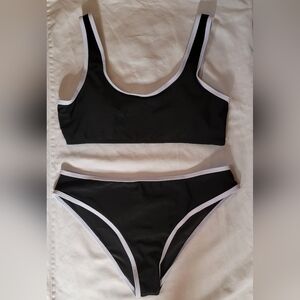 Never worn black and white bikini